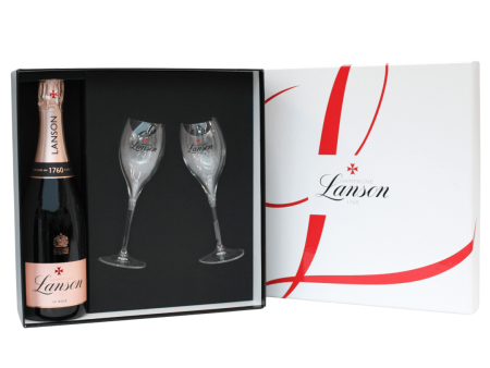 Lanson Rosé Flute Presentation Box Champagne, 75 cl Online now