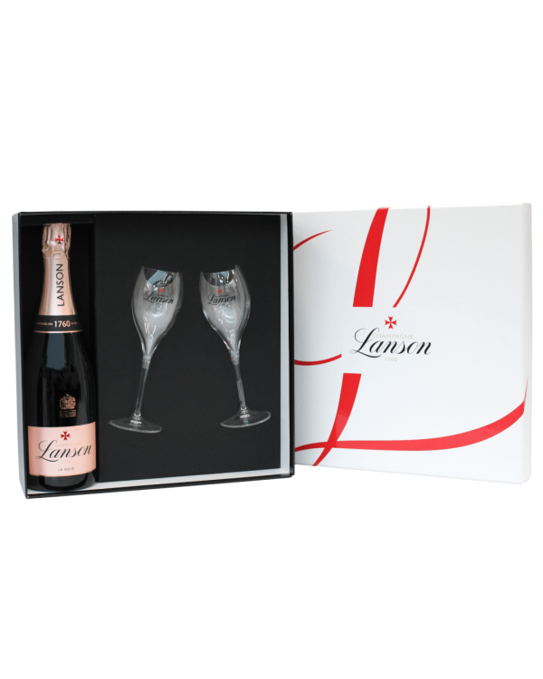 Lanson Rosé Flute Presentation Box Champagne, 75 cl Online now