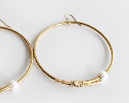 Zulu  | Pearl Hoop Earrings Hot on Sale