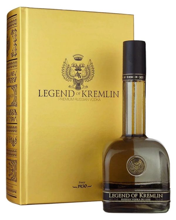 Legend Of Kremlin Vodka Black Bottle With Gold Book, 70 cl Cheap