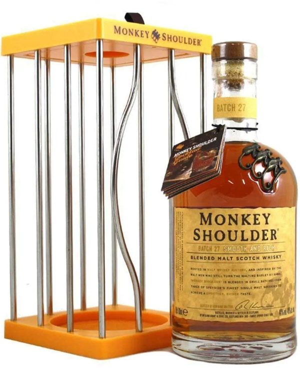 Monkey Shoulder Blended Malt Scotch Whisky Cage Gift Set, 70 cl For Discount