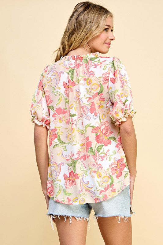 Serena Floral Top For Discount