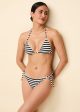 Iris Ribbed Bikini Top Noir Optic White Stripe Online