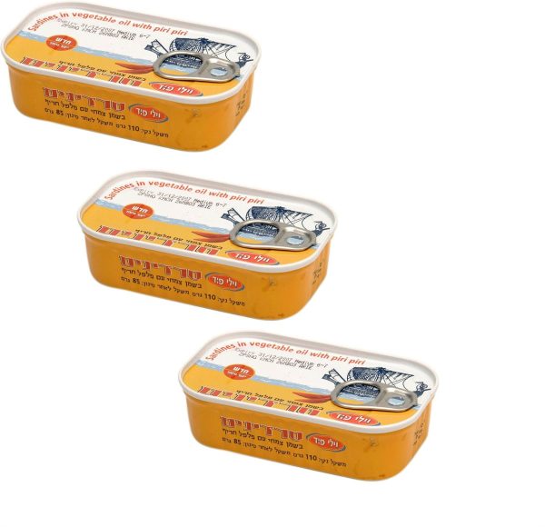 3X Sardines in Vegetable Oil with Piri Piri Kosher By Willi Food 110g Fashion