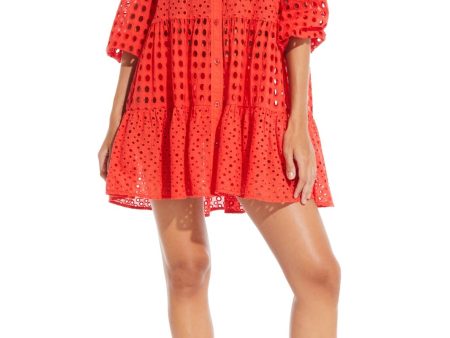 The Evan Mixed Eyelet Mini Dress Online