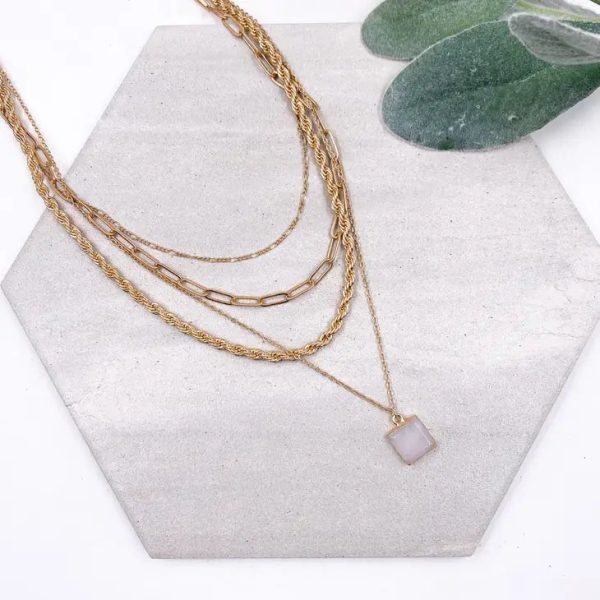 Druzy Necklace Ivory For Discount