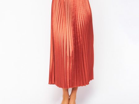 Petra Pleated Skirt Rose Gold Sale