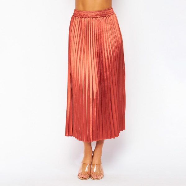 Petra Pleated Skirt Rose Gold Sale