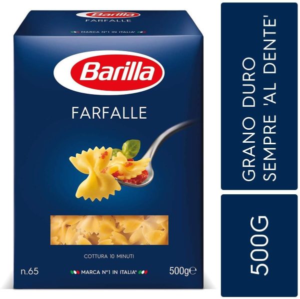 Barilla Durum Wheat Pasta Farfalle Kosher 500gr (1 pack) Fashion