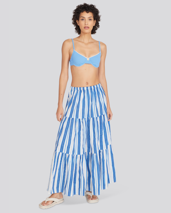 Addison Skirt Marina Blue Stripe Online now