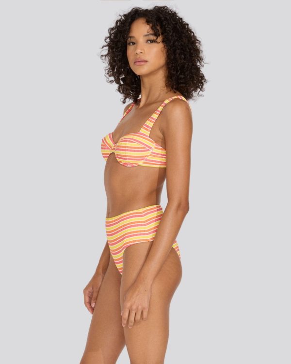 Lilo Ribbed Bikini Top Sorbet Stripe Supply