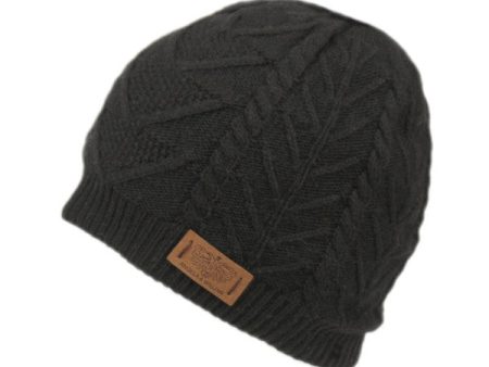 Cable Knit Beanie Black Online now