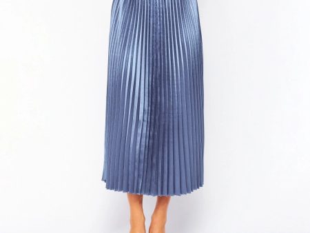 Ella Pleated Skirt Blue For Discount