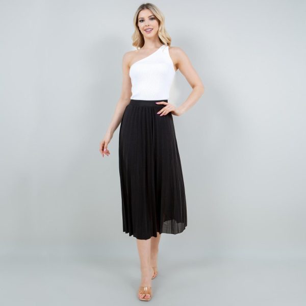 Betty High Waist Pleat Skirt Black For Cheap