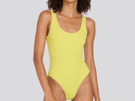 Anne-Marie Ribbed One Piece Chartreuse Online Sale