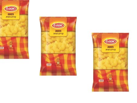 3X Pasta Medium Horns Shape Durum Wheat Kosher Israeli Product by Osem 500g Cheap