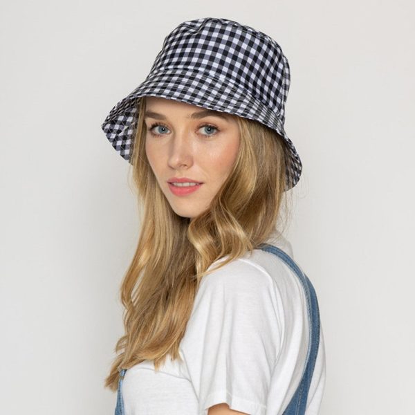 Gingham Bucket Hat Black Supply