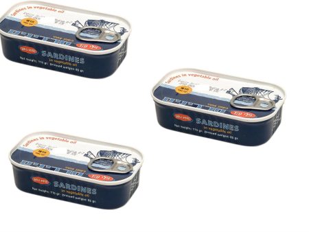 3X Sardines in Vegetable Soy Oil Kosher By Willi Food 110g For Cheap