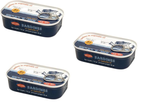 3X Sardines in Vegetable Soy Oil Kosher By Willi Food 110g For Cheap