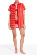 Cabana Dress Berry and Coral Orange Oxford Stripe Fashion