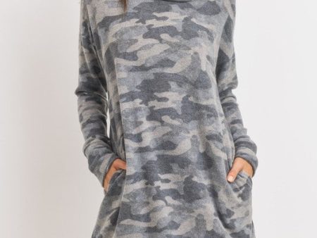 Camo Brushed Dress Grey Discount