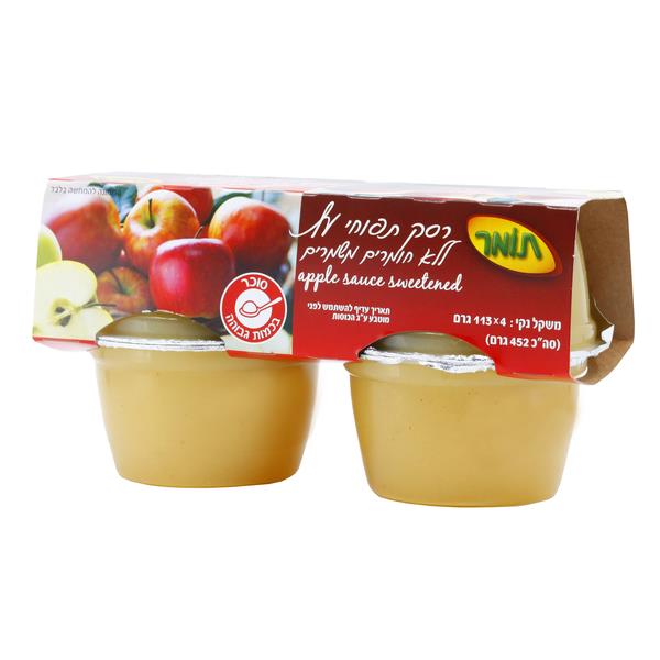 4x Tomer Apple Sauce Sweetened Puree Kosher Food 113g Supply