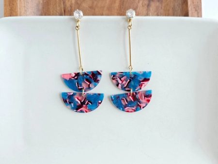 Everly Earrings Magenta Teal Online now