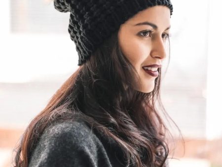 Textured Beanie Black For Discount