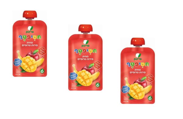 3x Pouches Tropical Fruits Puree Prinuk Baby Food Kosher +6 months 120g For Discount