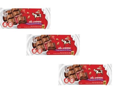 3x Extra Milk Chocolate Filled With Strawberry Cream & Cookies Kosher 100g Sale