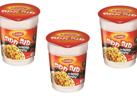 3X Mana Chama Instant Meal Cup Couscous & Lentils Kosher Osem Israel 87g on Sale