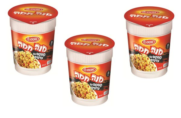 3X Mana Chama Instant Meal Cup Couscous & Lentils Kosher Osem Israel 87g on Sale