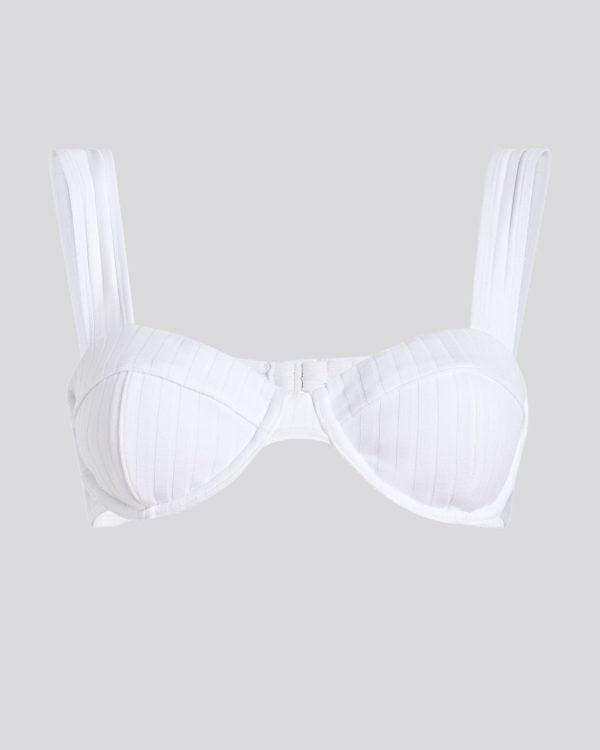 Lilo Ribbed Bikini Top Optic White For Cheap