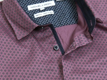 Geo Print Shirt Berry Pink Hot on Sale