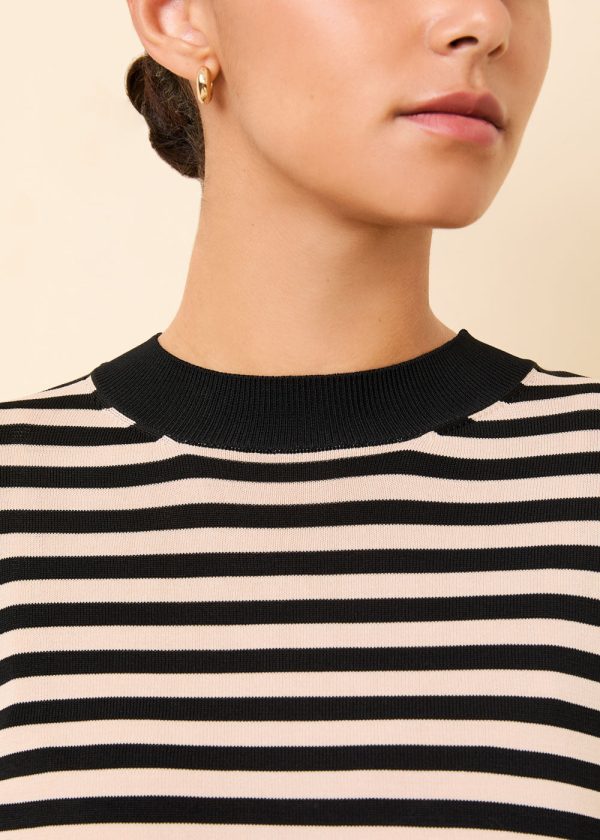 Babetta Sweater Noir Khaki Stripe Online Hot Sale