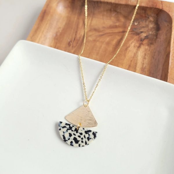 Ava Necklace Black White Dot For Sale