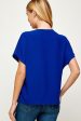 Cobalt Blue Cowl Neck Top on Sale