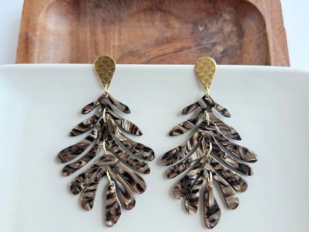 Glam Palm Earrings Brown Online Hot Sale