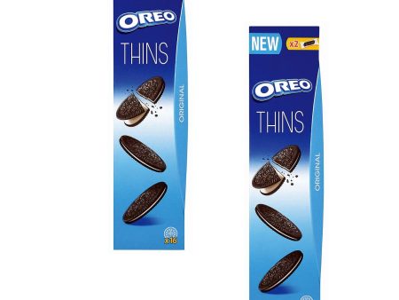 2 x Oreo Thins Sandwich Cookies Vanilla Filling 16 Pcs Kosher 96g Discount