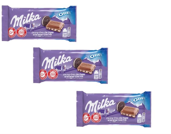 3x Milka Oreo Original Chocolate Snack Bar Kosher Dairy  100g Online Sale