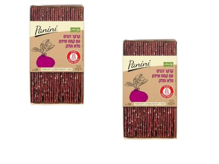 2x Panini Long Crackers Rye flour & Beet Flavored Kosher Carmit Israel 130g Fashion