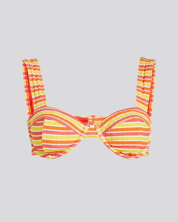 Lilo Ribbed Bikini Top Sorbet Stripe Supply