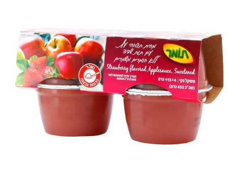 4x Tomer Apple & Strawberry Sauce Sweetened Puree Kosher Food 113g Hot on Sale