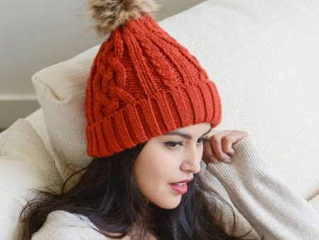 Textured Beanie Rust For Discount