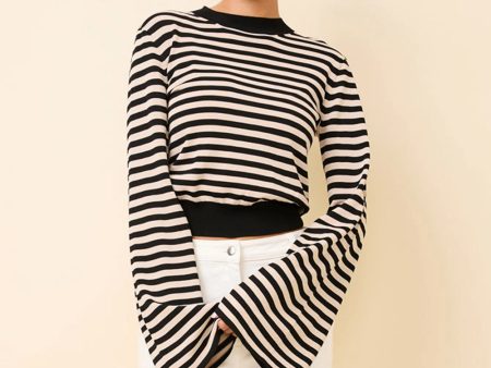 Babetta Sweater Noir Khaki Stripe Online Hot Sale