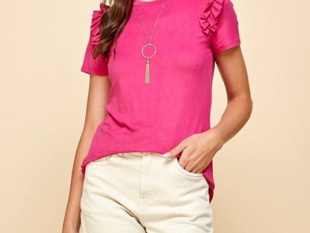 Georgie Ruffle Top Fuchsia Supply