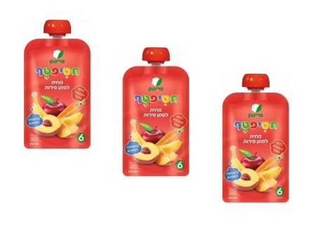 3x Pouches Compote Fruits Puree Prinuk Baby Food Kosher +6 months 120g Sale