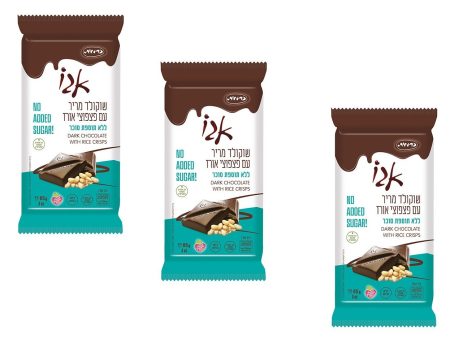 3 X Dark Chocolate & Rice Crisps Kosher Without Added Sugar Ego Israel 3X85g Fashion