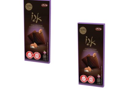 2 X Ego Finest Bittersweet Chocolate,Salt & Almonds 70% Cocoa Kosher 100g on Sale