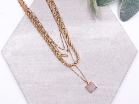 Druzy Necklace Pink Cheap